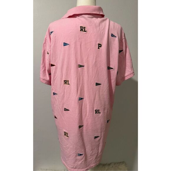 Polo Ralph Lauren pink polo custom slim fit multi logo flags XL - Picture 7 of 9